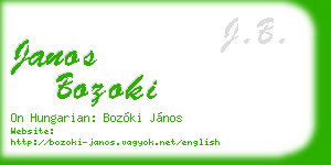 janos bozoki business card